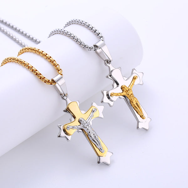 Retro Unisex Vintage Cross Cross Titanium Steel Electroplating Pendants