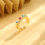 Women Minimalist Eye Geometric Copper Electroplating Rings