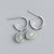 925 Sterling Silver Minimalist Geometric Silver Gem Inlay Stud Earrings