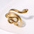 Expressive Snake Animal Chinese Zodiac Stainless Steel Electroplating Rings