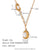 Fashion Round Circle Geometric Heart Stainless Steel 18K Gold Plated Necklaces