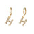 Minimalist Letter Number Text Stainless Steel 18K Gold Plated Earrings