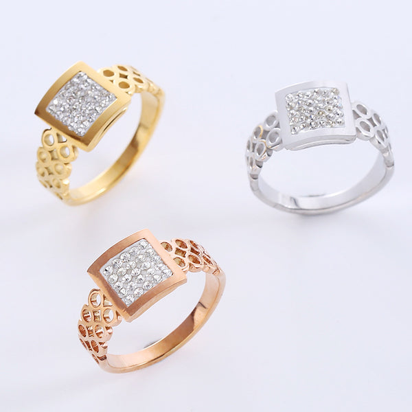 Moderate Luxury Circle Round Stainless Steel Electroplating Rings