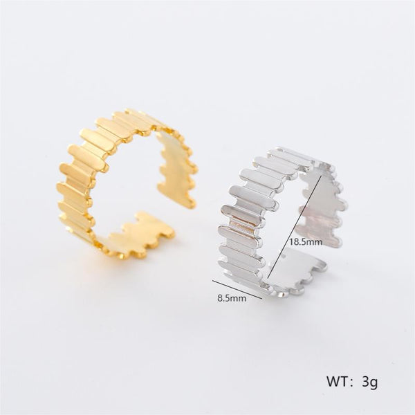 Retro Vintage Women Geometric Geometric Stainless Steel Electroplating Rings