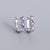 925 Sterling Silver Minimalist Quadrilateral U-Shape Silver Diamond Inlay Stud Earrings