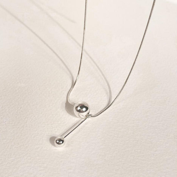 925 Sterling Silver IG Style Circle Round Geometric Silver Necklaces