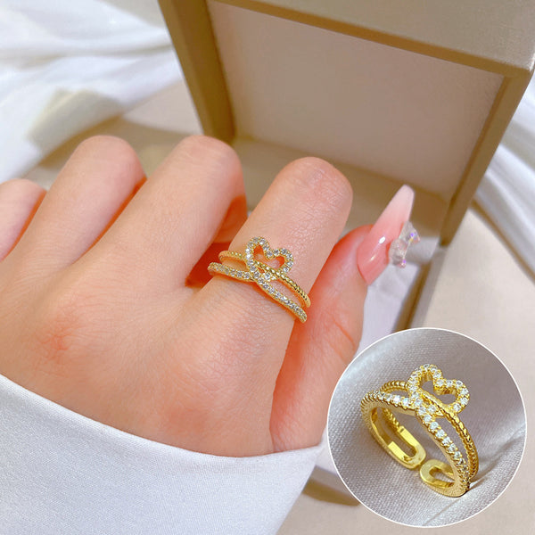 Korean Women Crown Brass Electroplating Rings