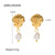 IG Style Pearl Geometric Stainless Steel 18K Gold Plated Earrings