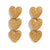 Fashion Heart Geometric Stainless Steel 18K Gold Plated Stud Earrings