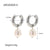 IG Style Pearl Geometric Stainless Steel 18K Gold Plated Earrings