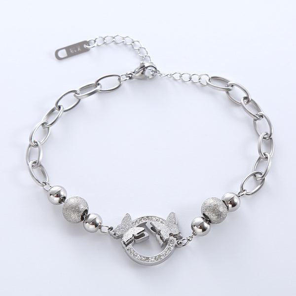 Natural Women Tennis / Diamond Line Circle Bowknot Geometric Stainless Steel Electroplating Bracelets