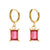 Fashion Quadrilateral Droplet Stainless Steel 18K Gold Plated Drop Earrings