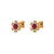 Fashion Flower Geometric Stainless Steel 18K Gold Plated Stud Earrings