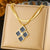 Luxurious Women Square Stainless Steel Electroplating Jewelry Sets