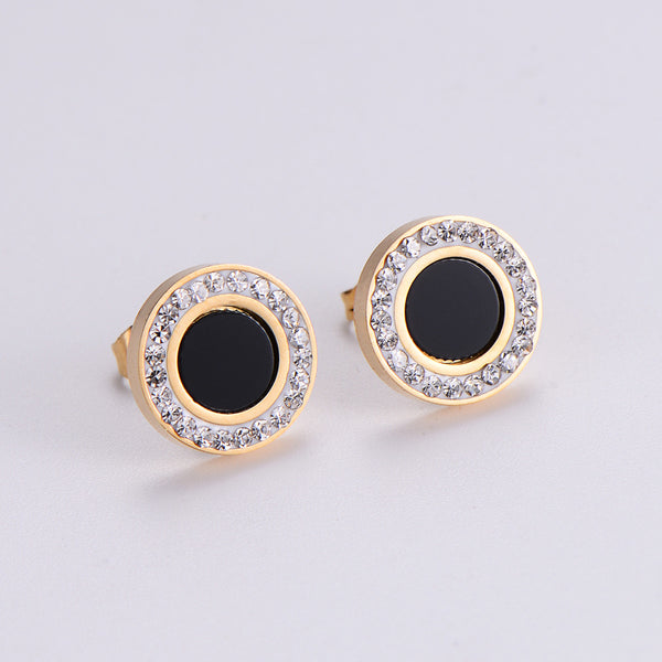 Women Minimalist Geometric Metal Doll Titanium Steel Electroplating Earrings