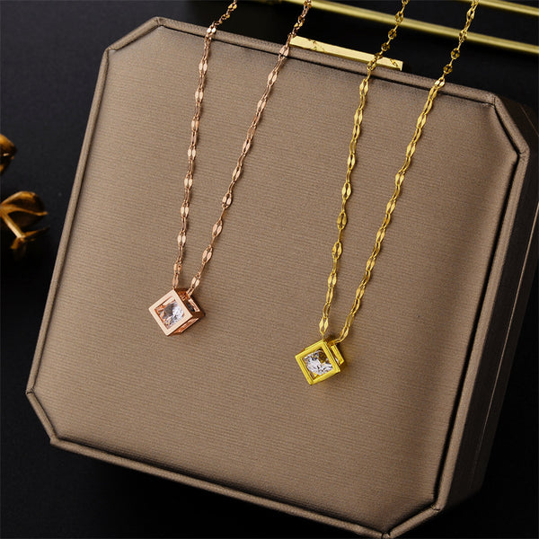 Geometric Titanium Steel 18K Gold Plated Necklaces