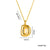 Letter Text Number Titanium Steel 18K Gold Plated Necklaces