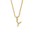 Fashion Round Number Text Letter Stainless Steel 18K Gold Plated Necklaces