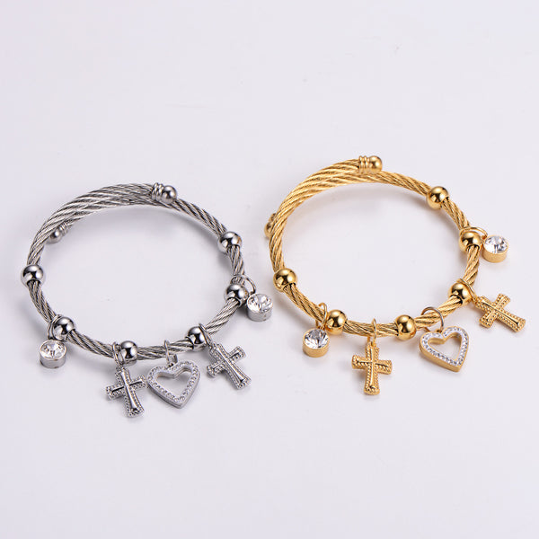 Unisex Korean Metal Twisted Doll Titanium Steel Electroplating Bangles