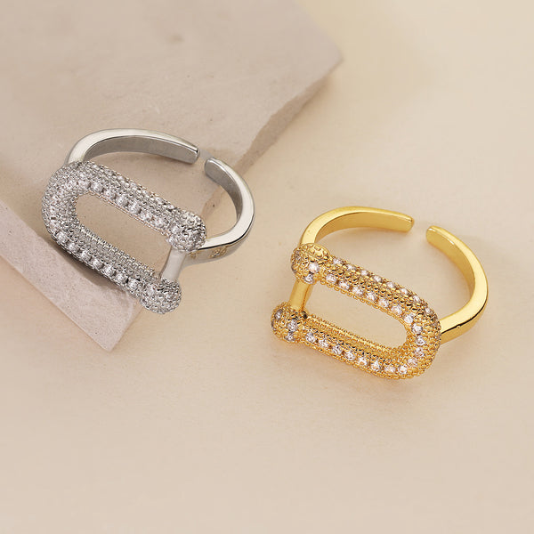 Women Irregular Geometric Copper Electroplating Rings