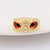 Vintage Retro Unisex Eye Metal Animal Owl Resin Oil Dripping Rings