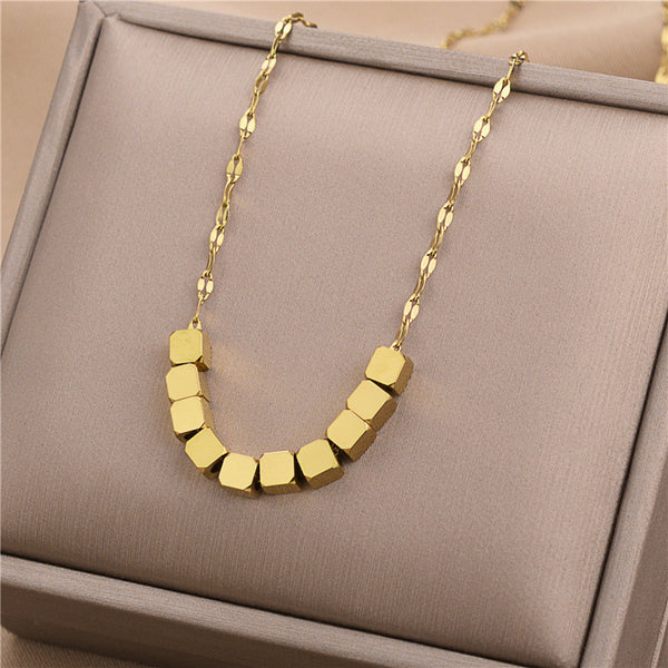 Geometric Titanium Steel 18K Gold Plated Necklaces