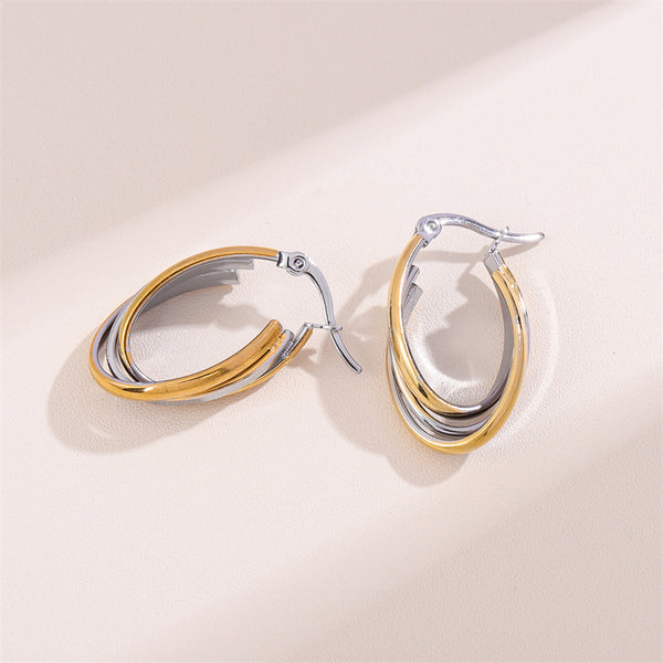 Minimalist Stainless Steel Polishing Earrings