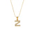 Fashion Round Stripe Number Text Letter Stainless Steel 18K Gold Plated Necklaces