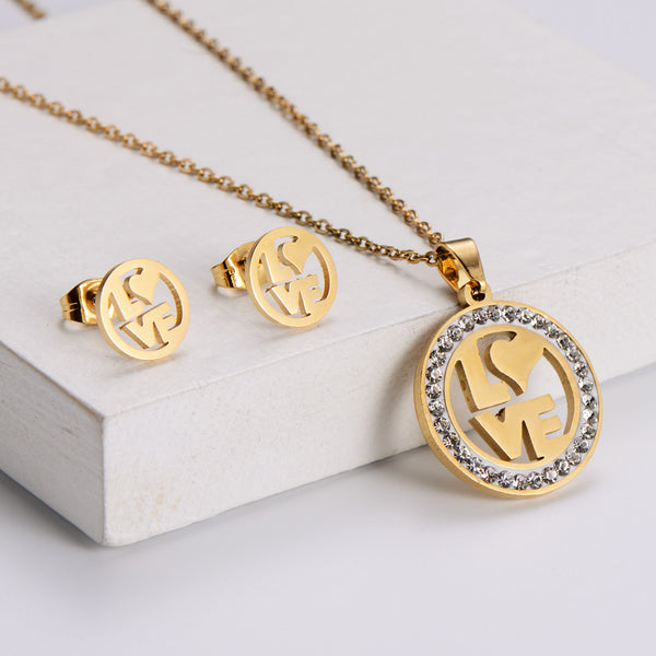 Women Korean Letter Stainless Steel Pendants