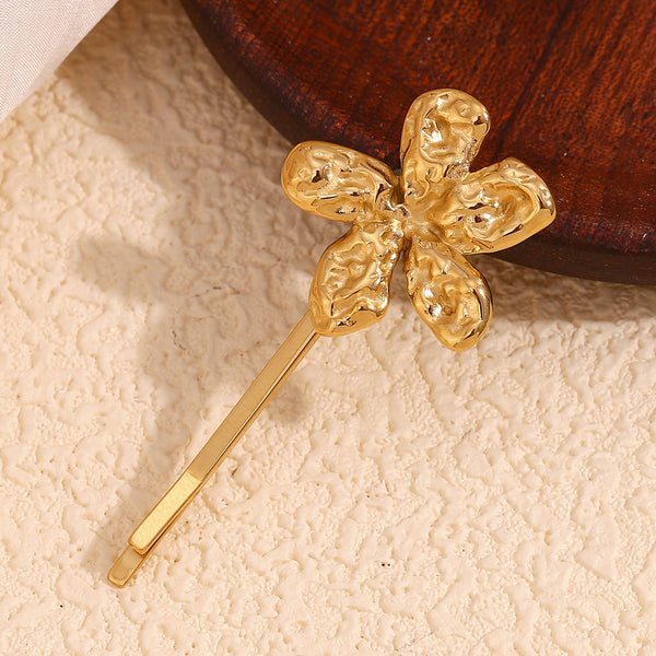 Retro Vintage Fashion Petal Stainless Steel Electroplating Hair Clips