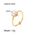 Women IG Style Pearl Geometric Stainless Steel 18K Gold Plated Rings