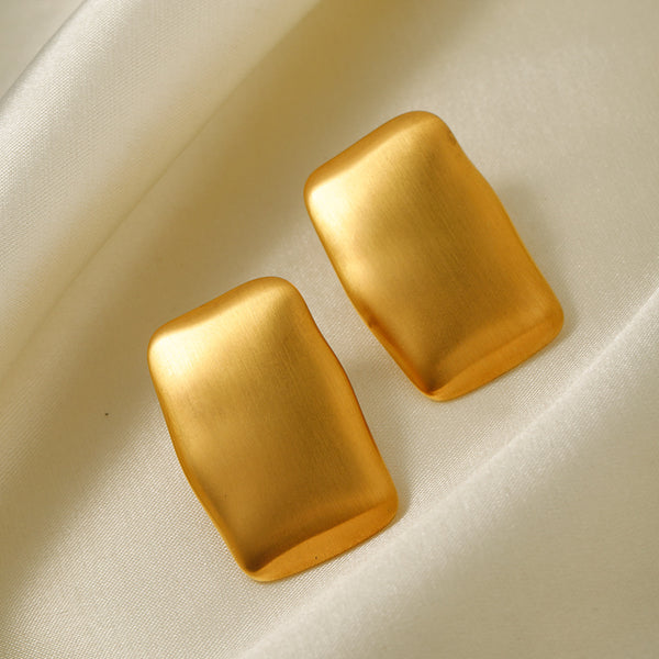 IG Style Square Geometric Stainless Steel 18K Gold Plated Earrings