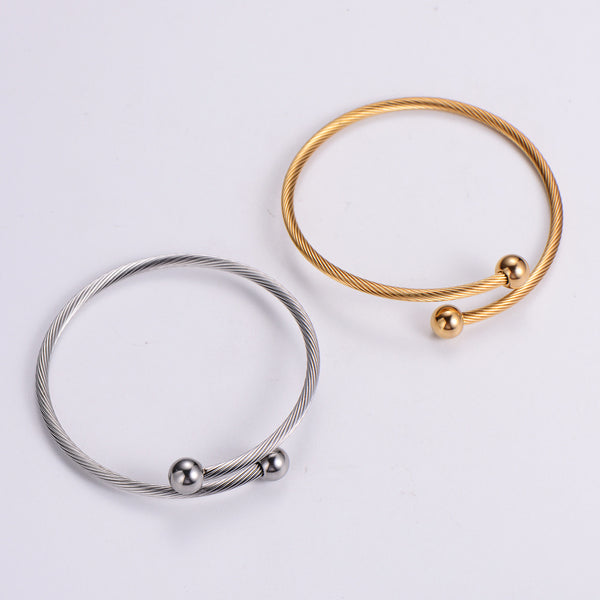 Women Metal Twisted Skull Doll Titanium Steel Electroplating Bangles