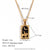 Fashion Quadrilateral Geometric Stainless Steel 18K Gold Plated Necklaces