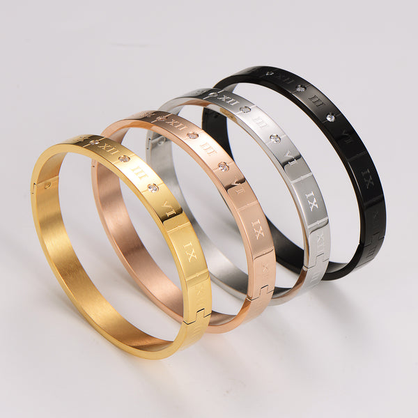 Expressive Circle Stainless Steel Electroplating Bangles