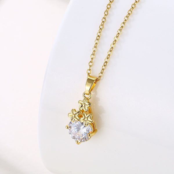 Women Minimalist Geometric Metal Droplet Stainless Steel Electroplating Necklaces