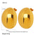 INS exaggerated thread geometric earrings, 16K genuine gold electroplated 316L smooth earrings, oval earrings, female