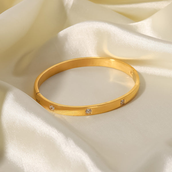 Women IG Style Geometric Stainless Steel 18K Gold Plated Bracelets