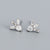 925 Sterling Silver Korean Chamfered Cube Geometric Silver Diamond Inlay Stud Earrings