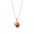 Rustic Strawberry Heart Stainless Steel Electroplating Necklaces