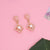 Women IG Style Pearl Metal Rhombus Alloy Oil Dripping Stud Earrings