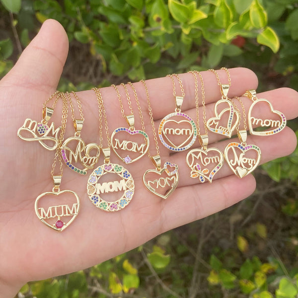 Retro Vintage Heart Copper Zircon Inlay Pendants