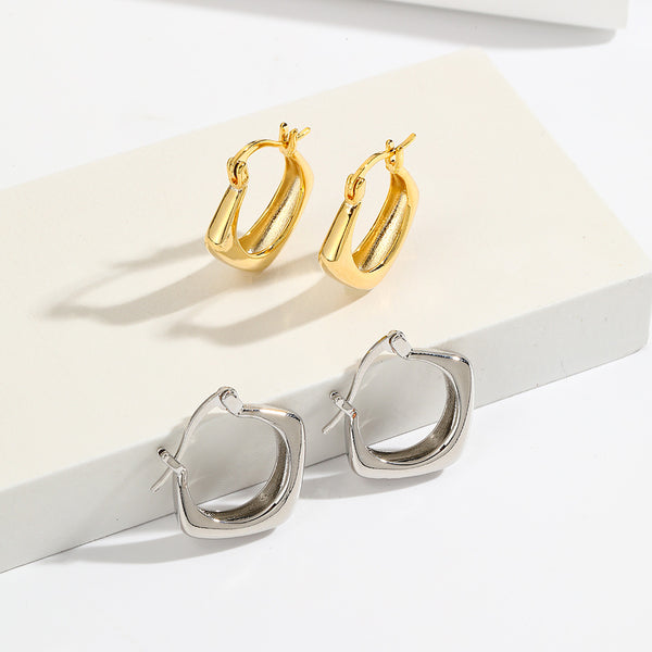 Minimalist Irregular Geometric Stainless Steel Drop Earrings