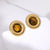 Luxurious Round Geometric Stainless Steel Electroplating Stud Earrings