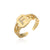 Minimalist Women Letter Number Text Letter Copper Inlay Rings