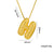 Letter Text Number Titanium Steel 18K Gold Plated Necklaces