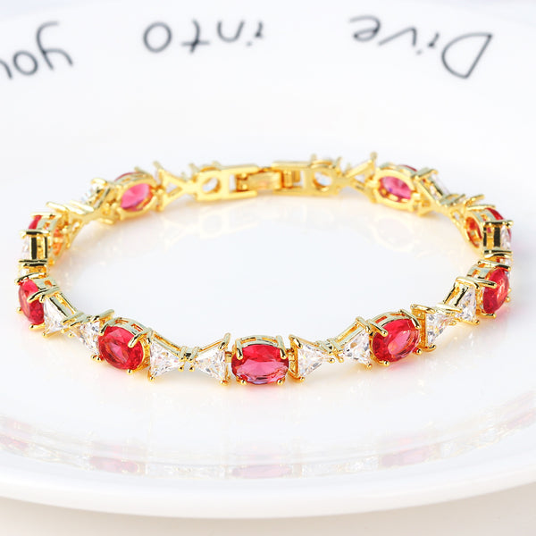 Japanese / Korean Women Tennis / Diamond Line Artificial Crystal Diamond Inlay Bracelets