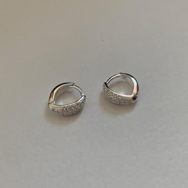 925 Sterling Silver Korean Circle Text Letter Number Silver Electroplating Stud Earrings