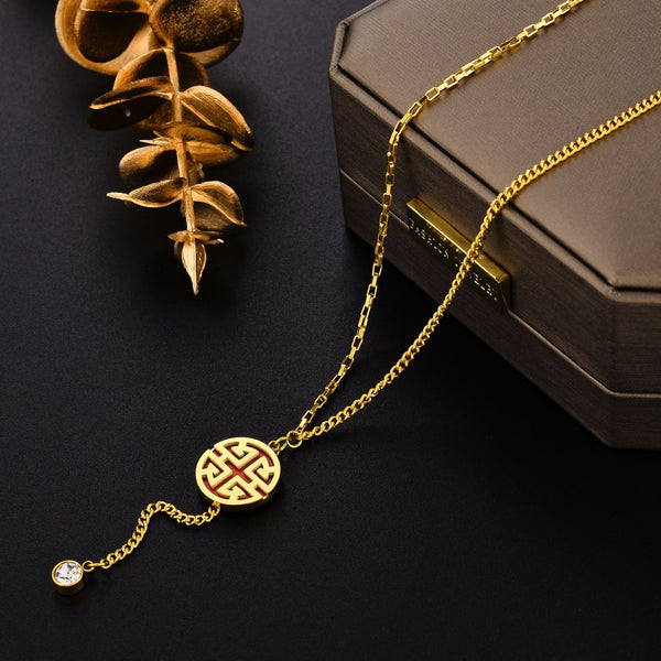 Geometric Titanium Steel 18K Gold Plated Necklaces