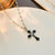 Moderate Luxury Cross Geometric Titanium Steel 18K Gold Plated Necklaces